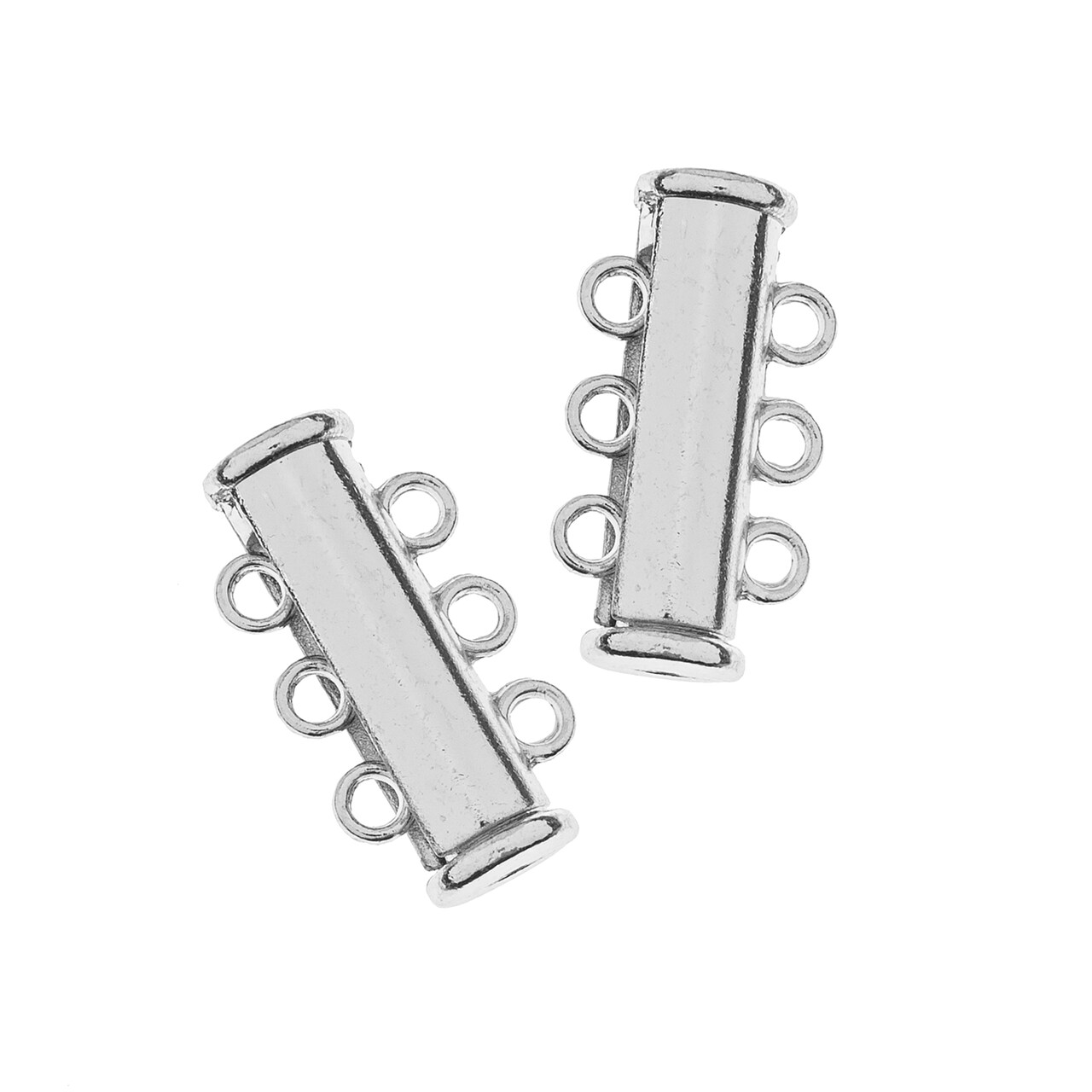 John Bead 20mm Tube Slide Clasp with 3-Strand Beadwork Pendants